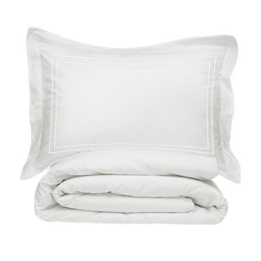 Juego de Funda de Duvet con bordado Doble Festón