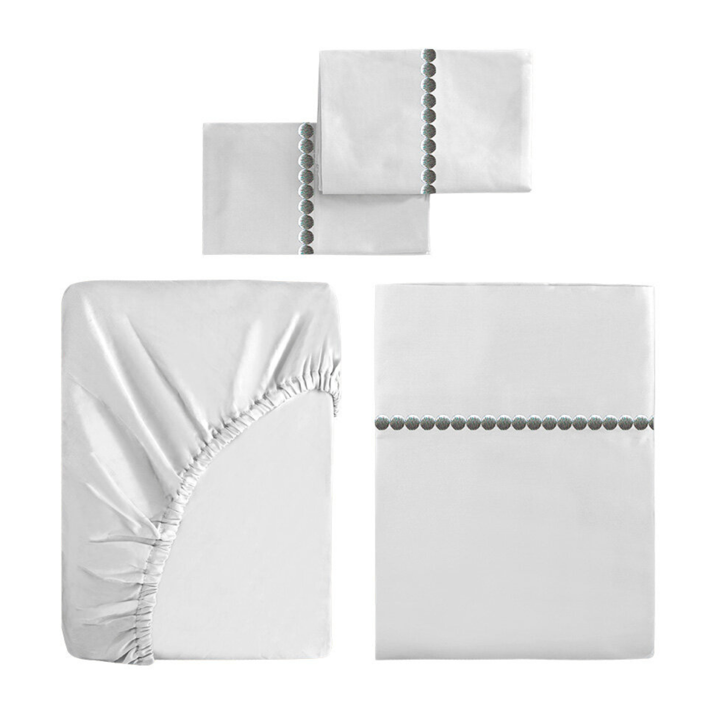 Juego de sábanas con bordado Circle