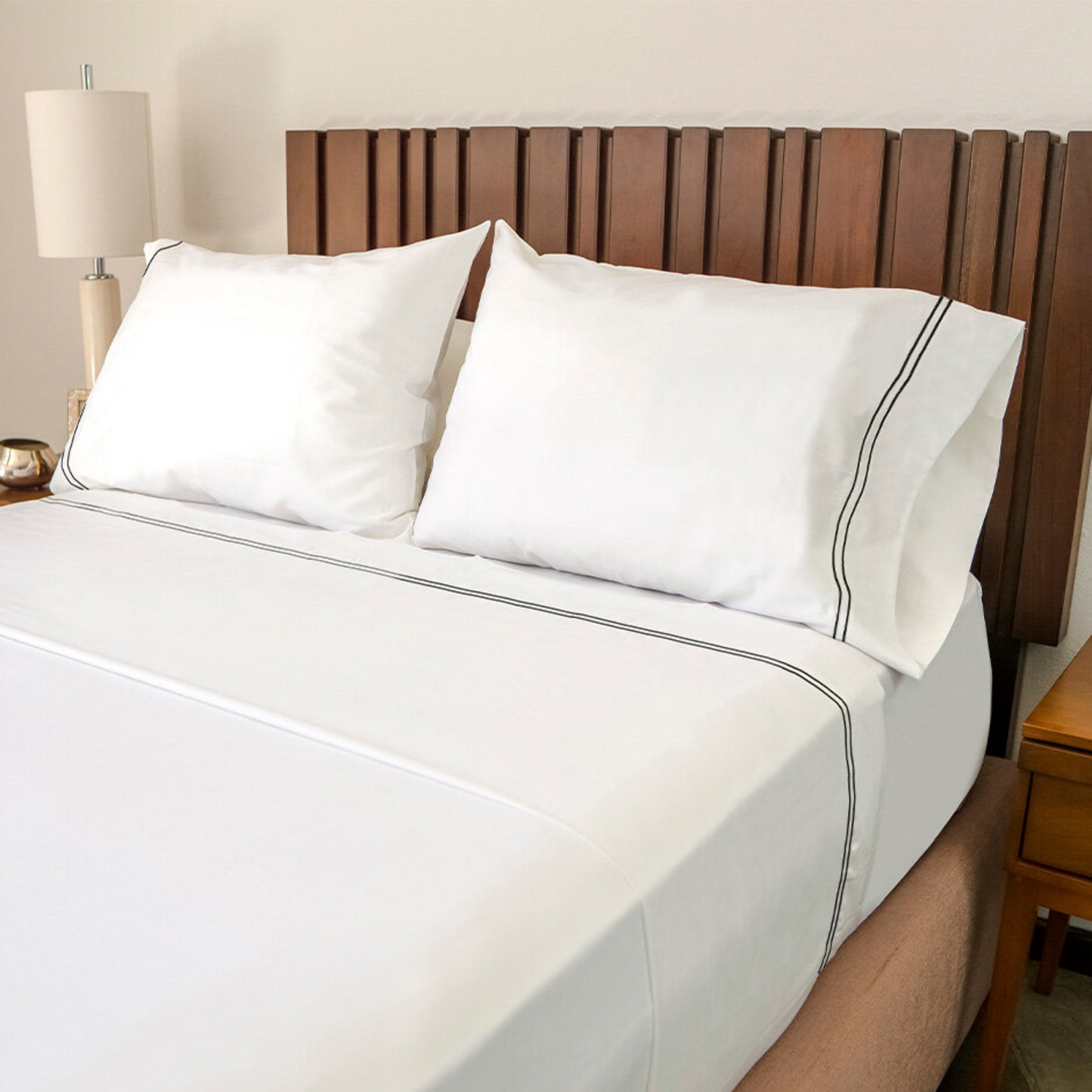 Juego de sábanas con bordado Doble Festón