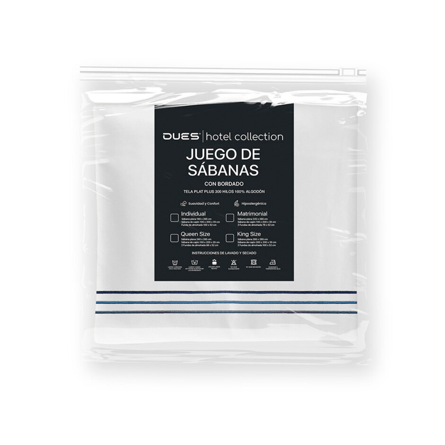 Juego de sábanas con bordado Triple Festón