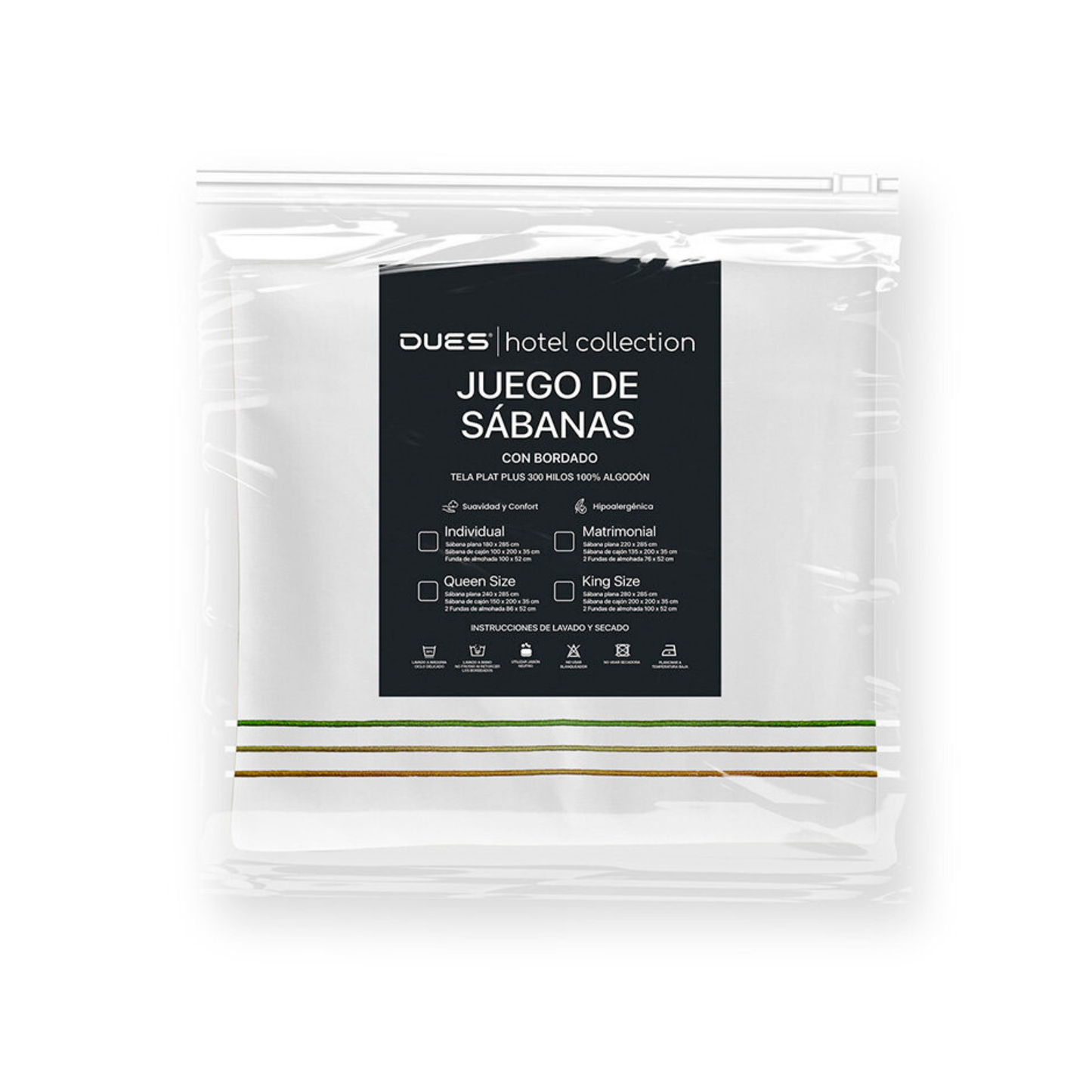 Juego de sábanas con bordado Triple Festón