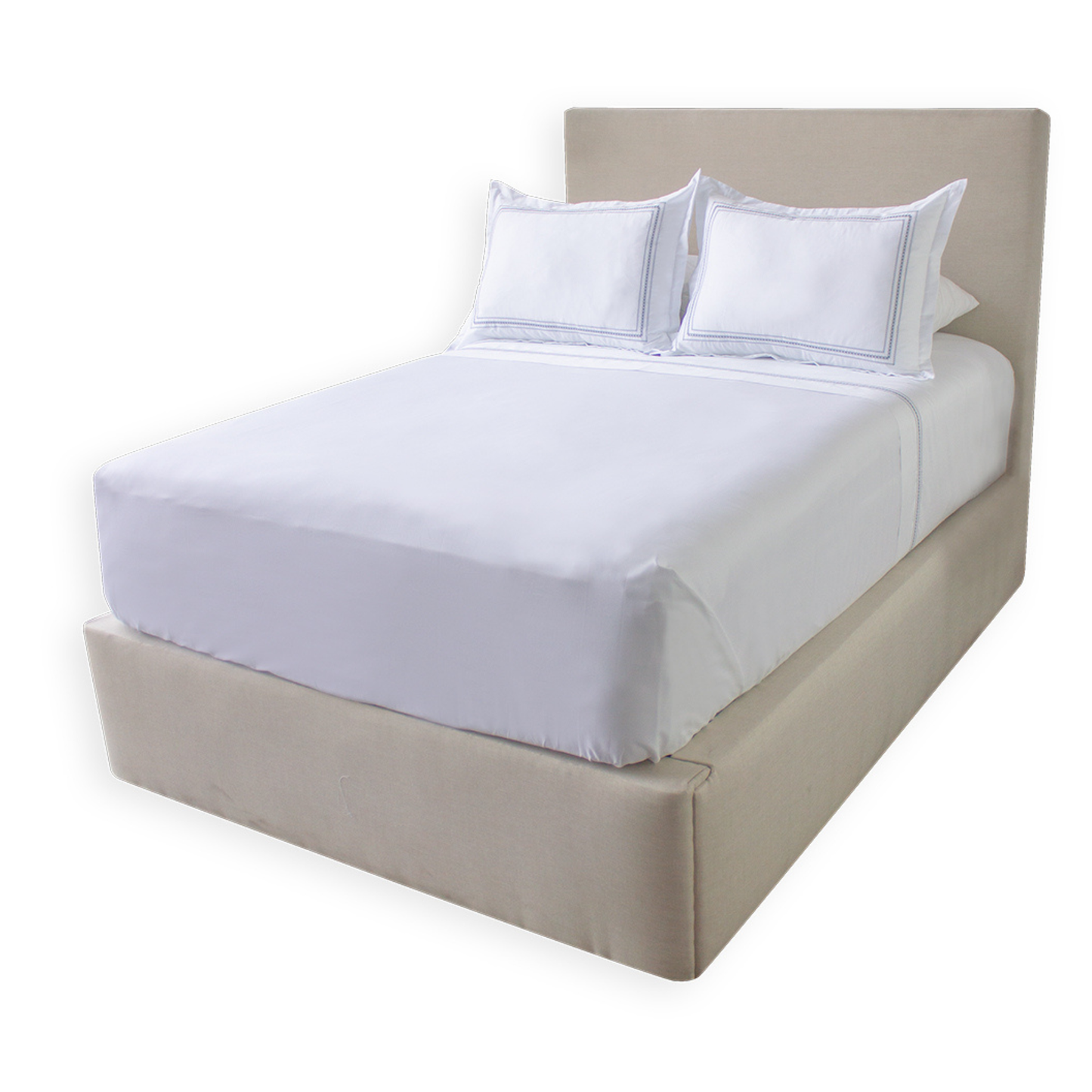 Sábana Plana Tela Plat 300 Hilos con Bordado Jules