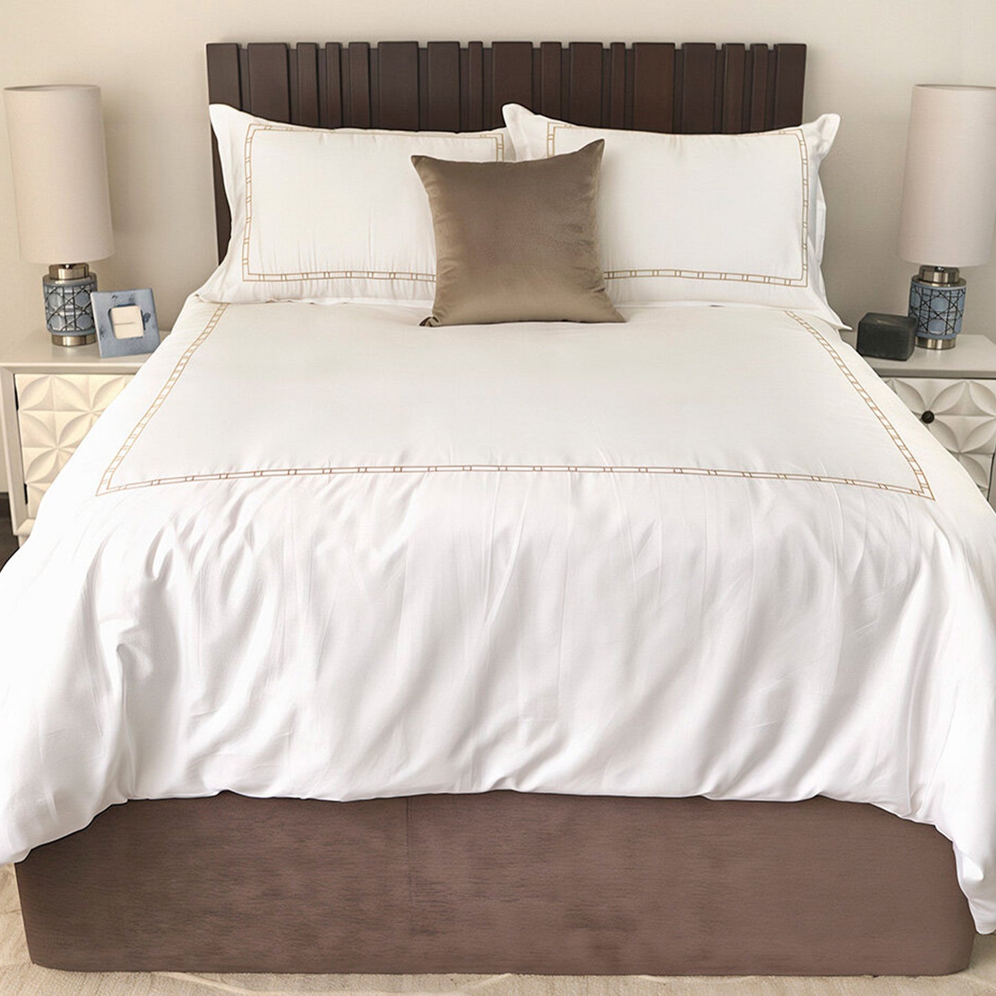 Juego de Funda de Duvet con bordado Ladder