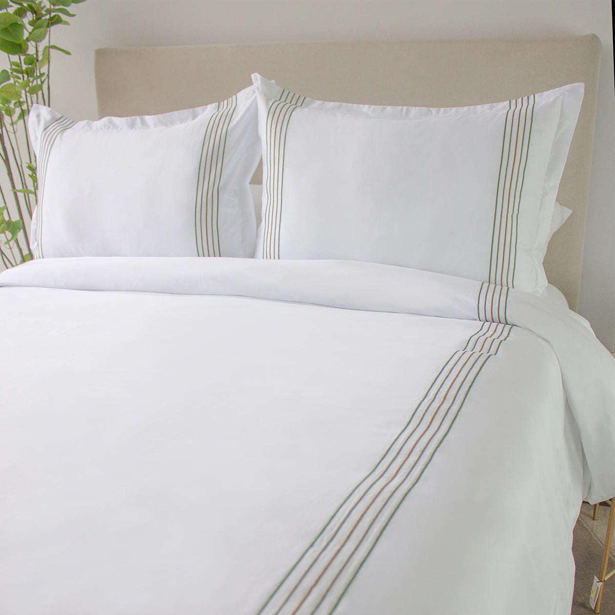 Juego de Funda de Duvet con bordado Cinco Festones