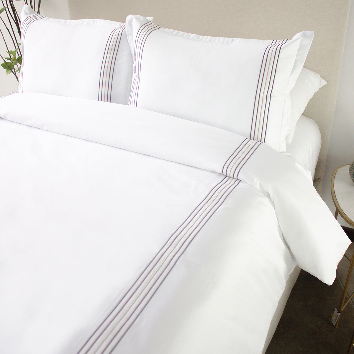 Juego de Funda de Duvet con bordado Cinco Festones