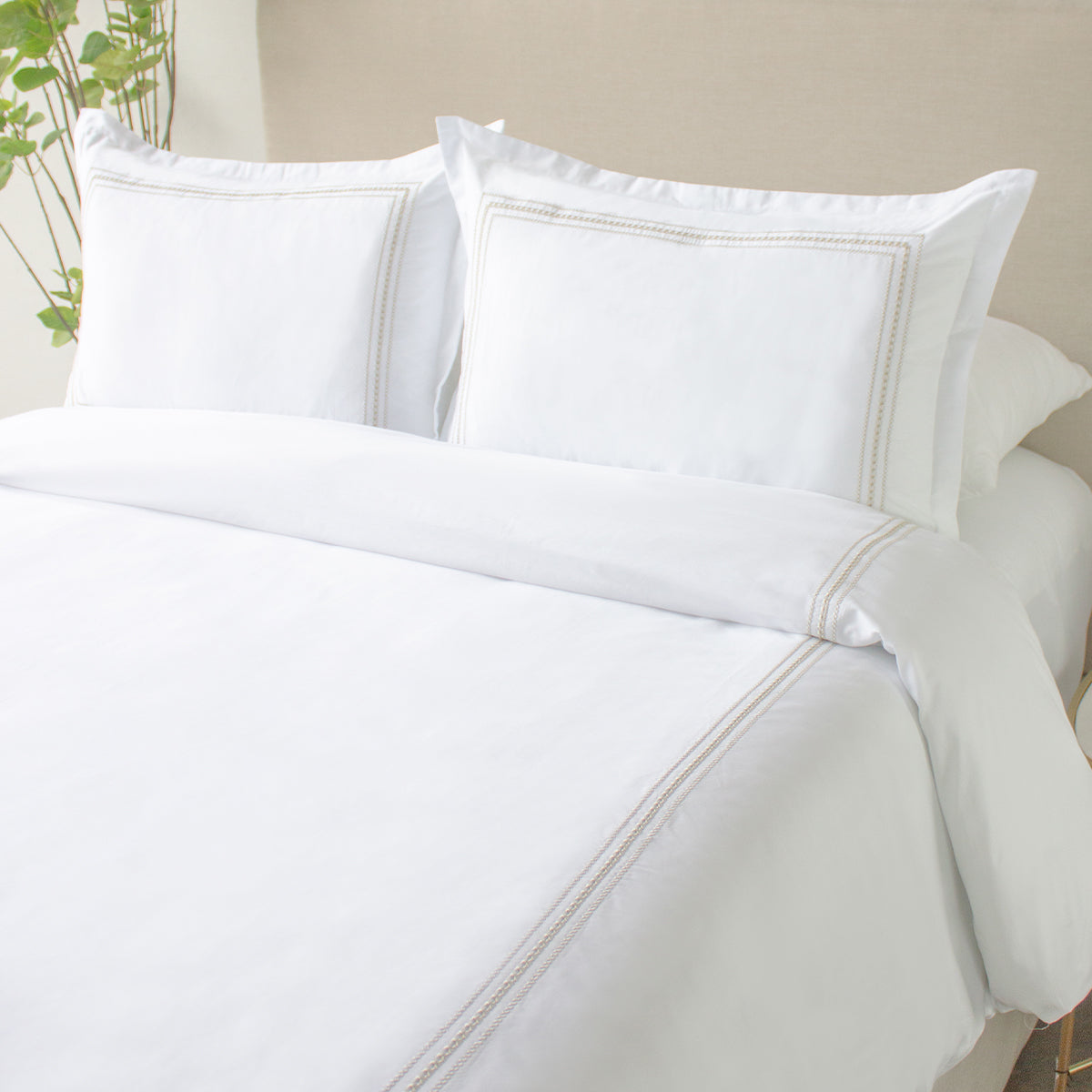 Set de 2 fundas de almohada decorativa con bordado Jules