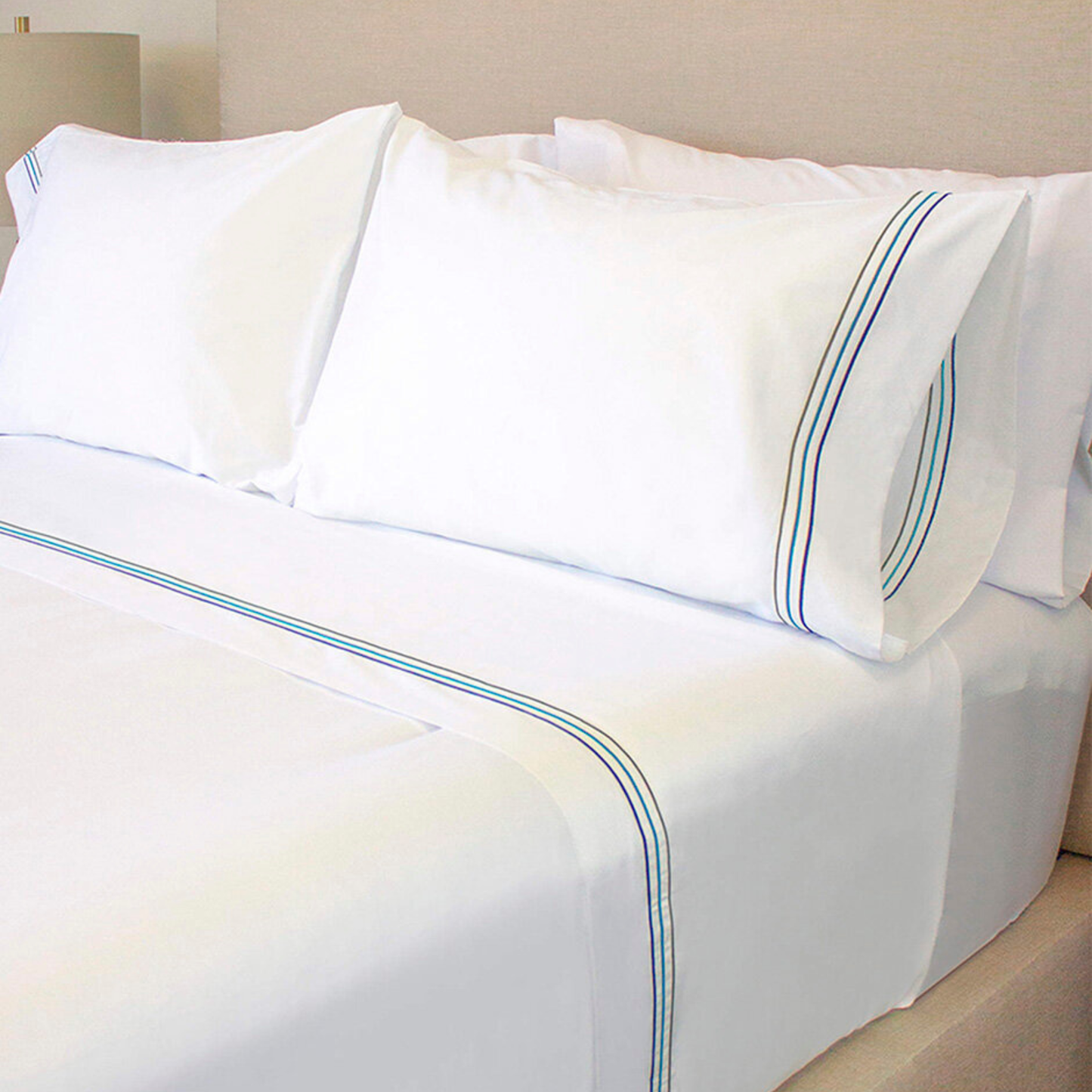 Juego de sábanas con bordado Triple Festón