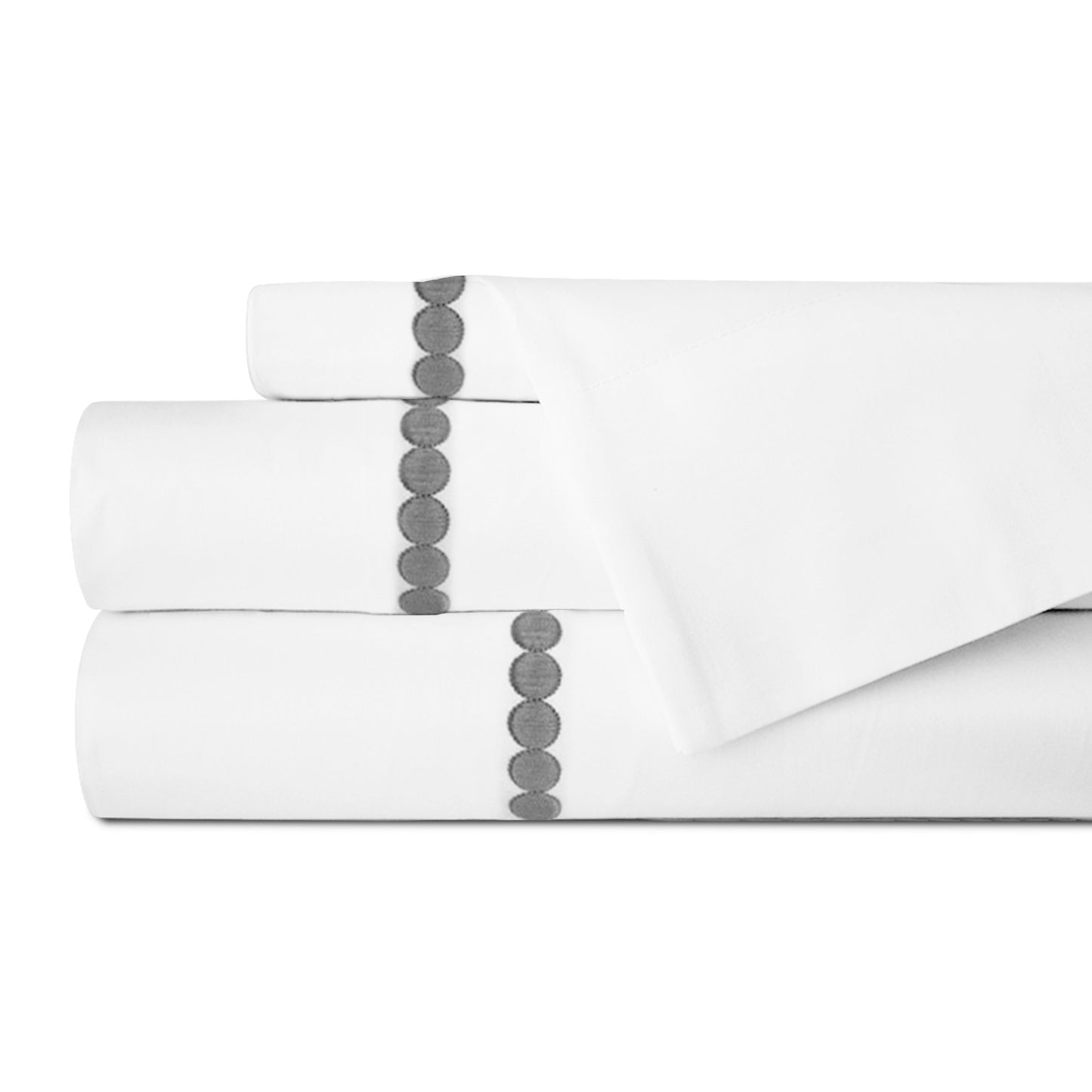 Juego de Sábanas con Bordado Circle, 300 Hilos 100% Algodón