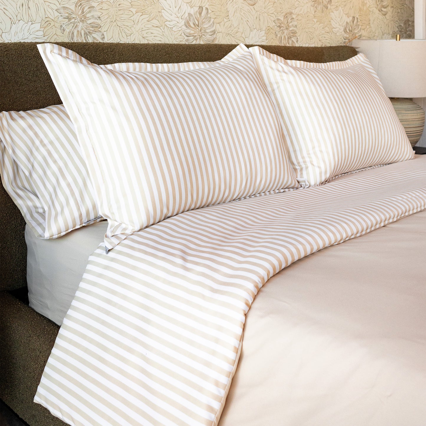 Juego de Funda de Duvet Doble Vista Estampado de Rayas