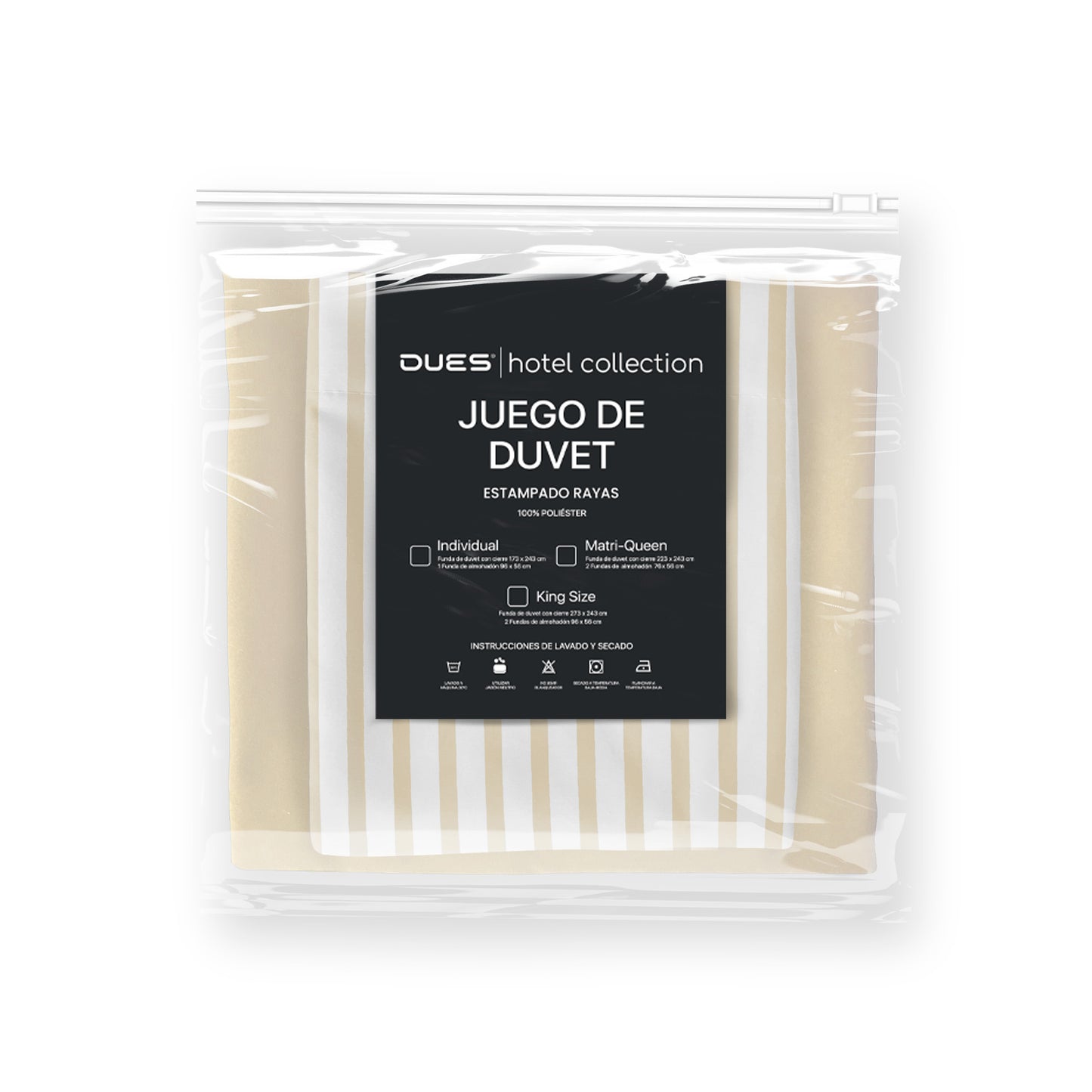 Juego de Funda de Duvet Doble Vista Estampado de Rayas