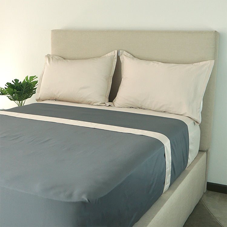 Sábana plana plat con bastilla de color