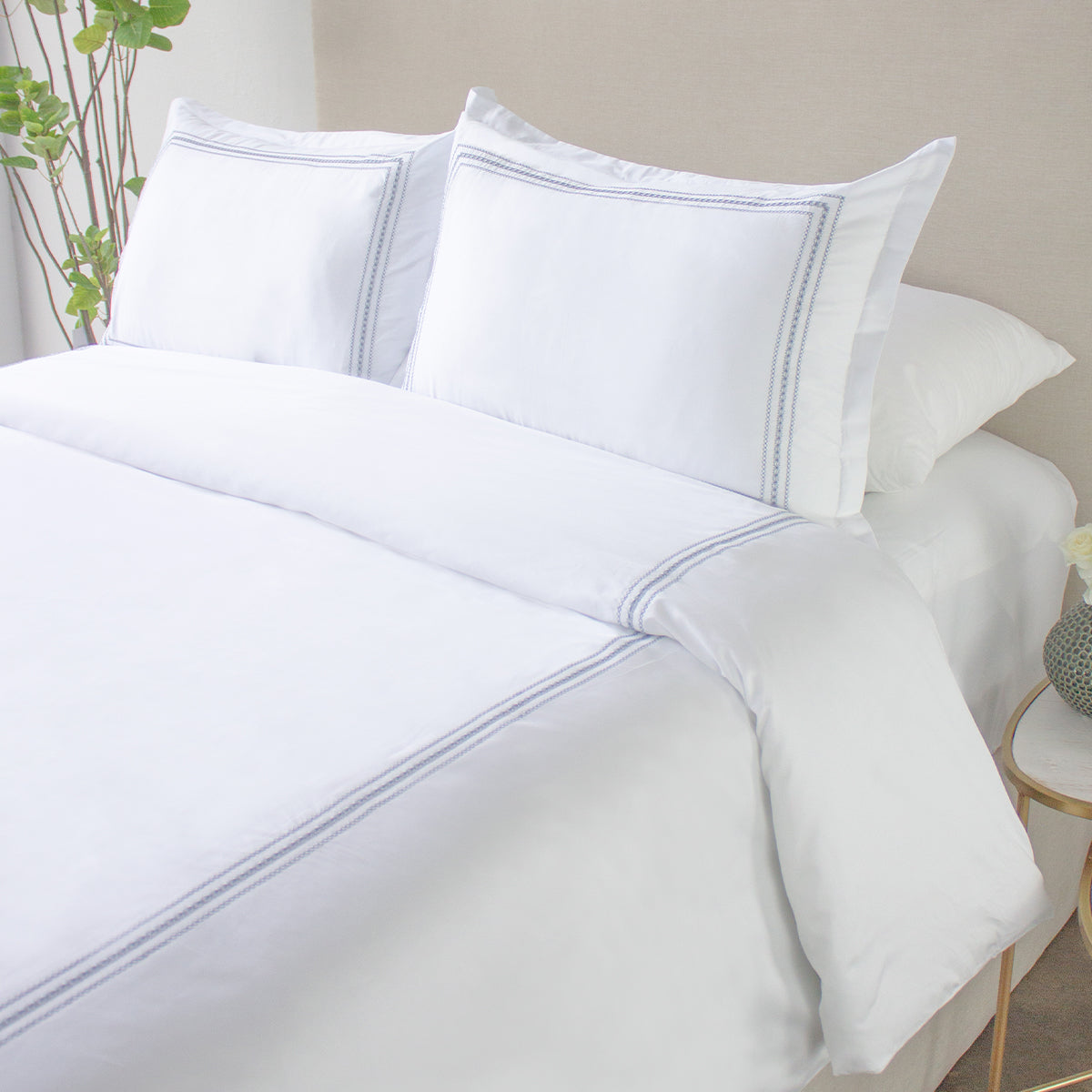 Set de 2 fundas de almohada decorativa con bordado Jules