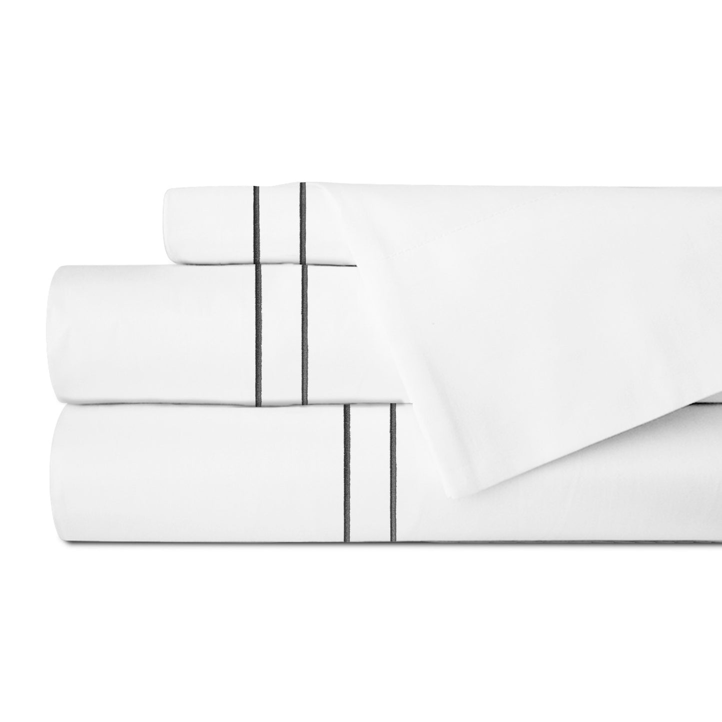 Juego de Sábanas con Bordado Doble Festón, 300 Hilos 100% Algodón