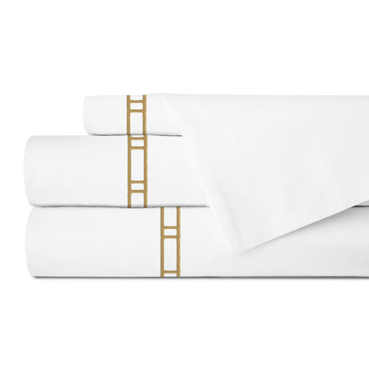 Juego de Sábanas con Bordado Ladder 300 Hilos, 100% Algodón