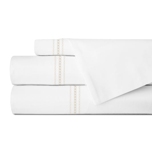 Sábana Plana Tela Plat 300 Hilos con Bordado Jules